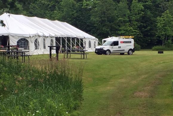 Dave's treating an outdoor event